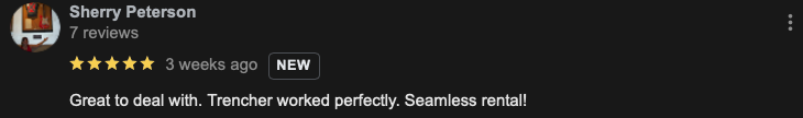 Customer review of Lee's Rent It